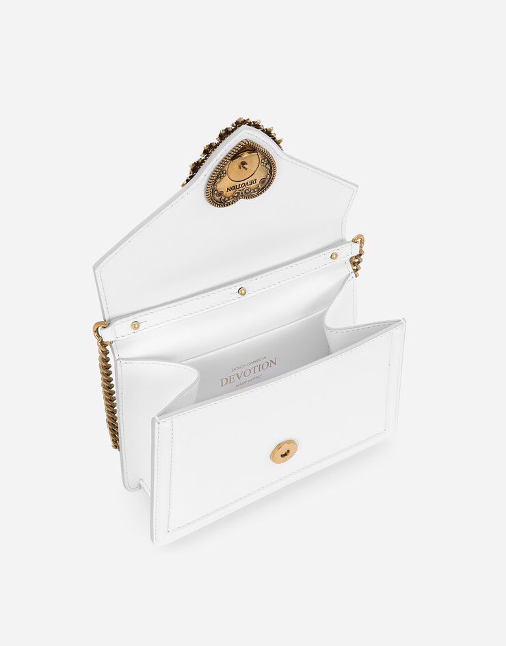Dolce & Gabbana 부드러운 카프스킨 스몰 디보션 백 화이트 BB6711AV893