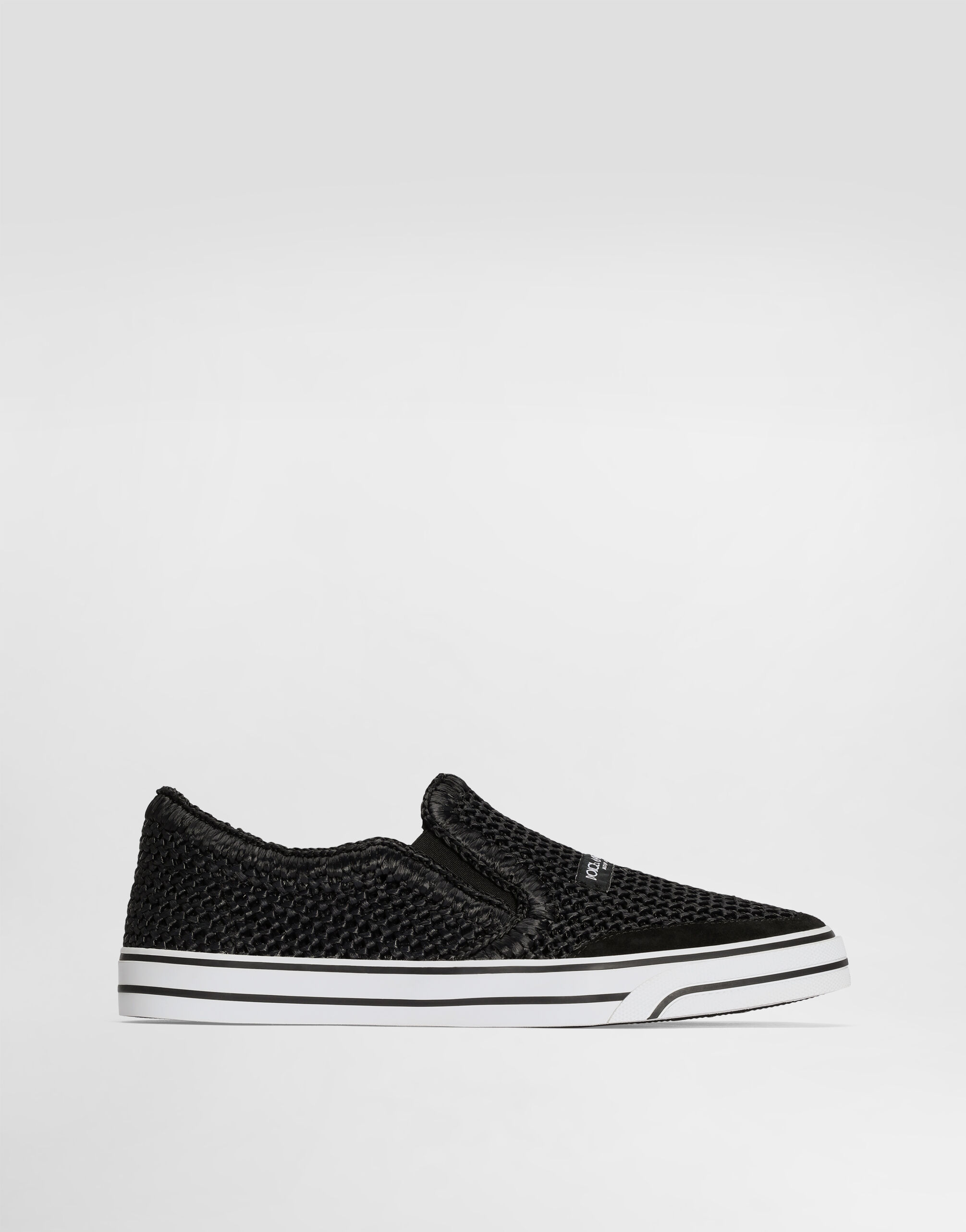 Blackのメンズ DG Sailing sneakers in raffia | Dolce&Gabbana®