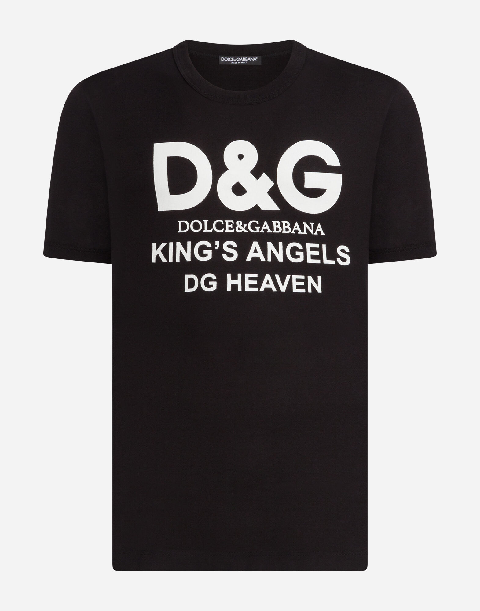 Dolce & Gabbana DG プリント 半袖Tシャツ ブラック Tシャツ コットン D&Gプリント