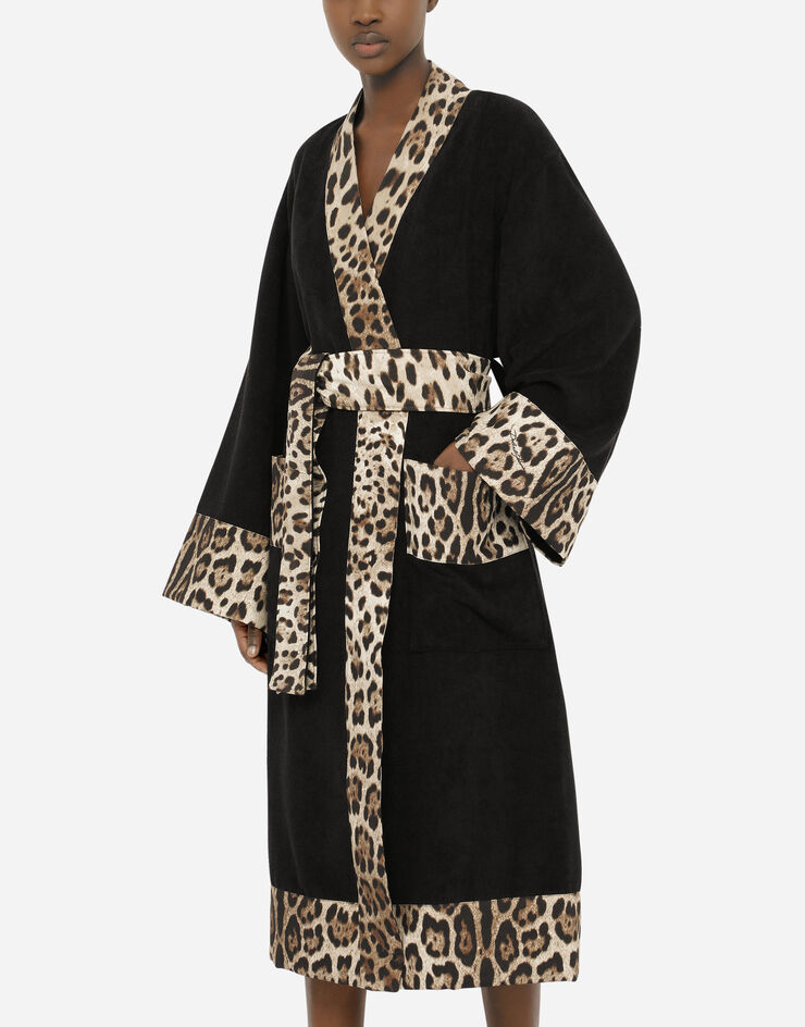 Dolce & Gabbana Cotton Terry Bathrobe Multicolor TCF010TCAGO