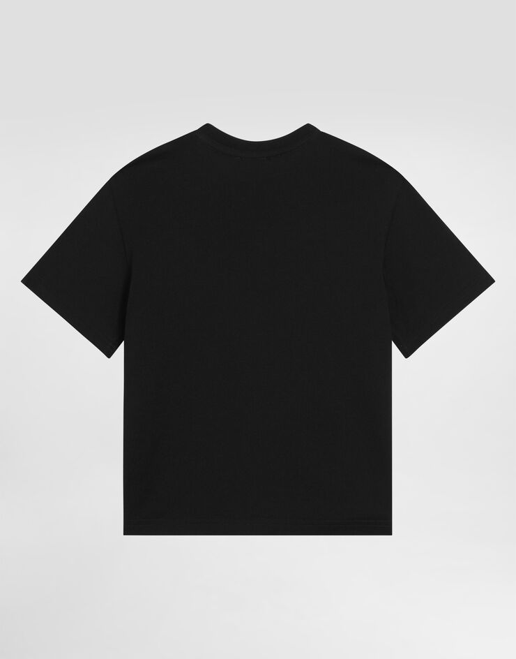 Dolce & Gabbana T-shirt in jersey stampa bandana Nero L4JTHVG7OK4