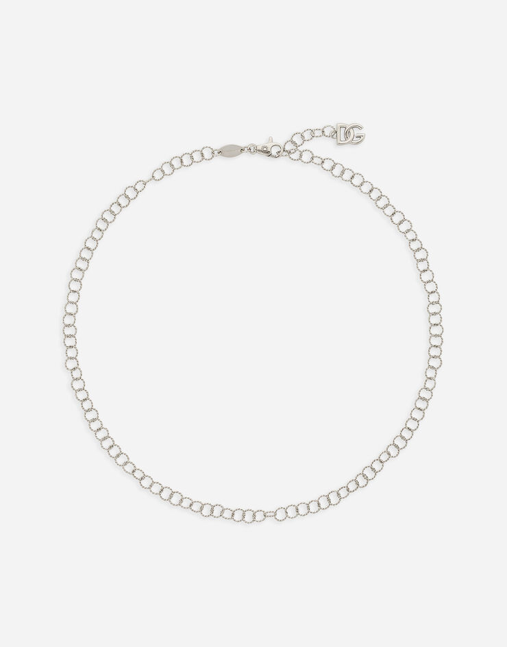 Dolce & Gabbana Twisted wire chain necklace in white gold 18Kt White WNQB1GWWHDG