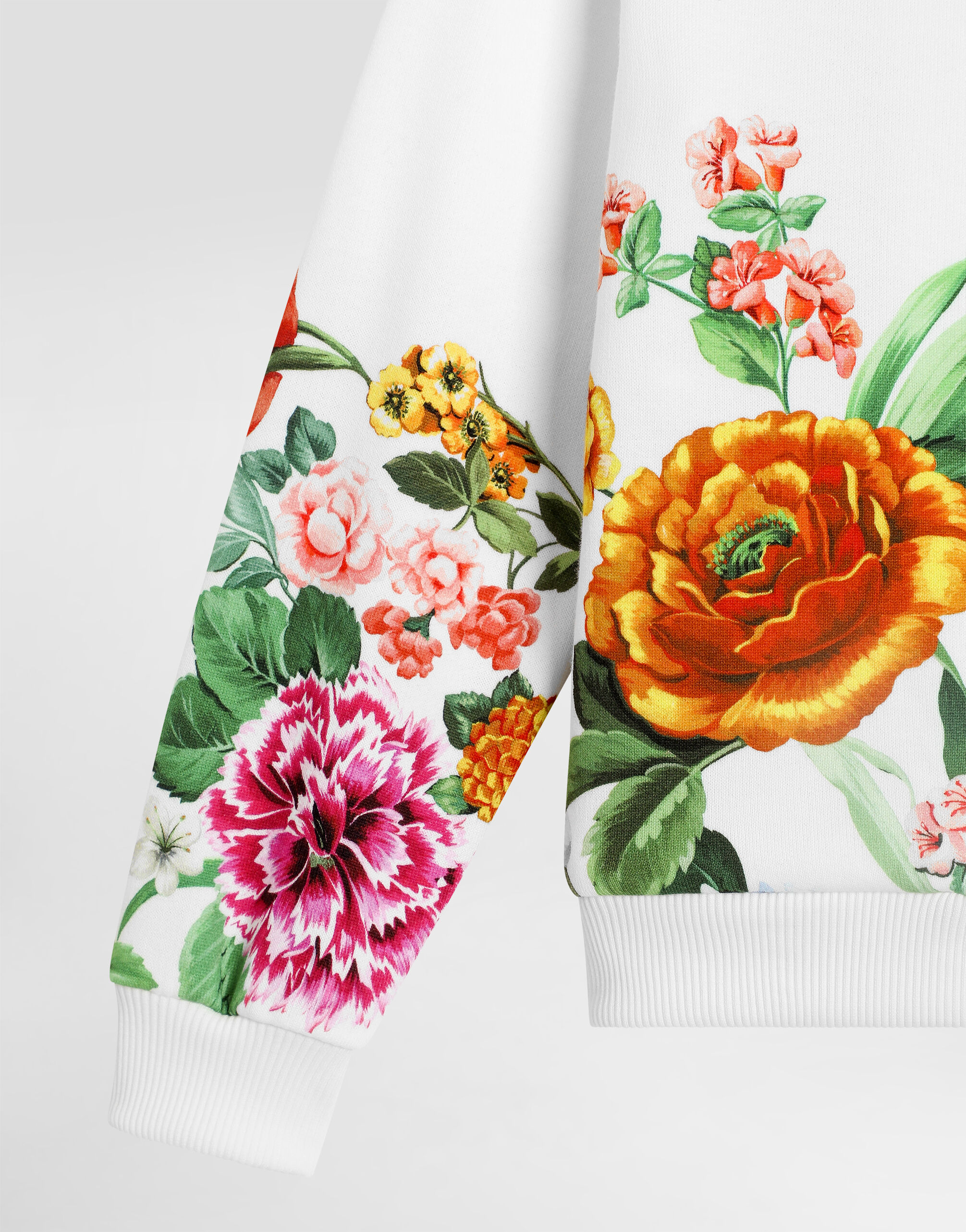 Hoodie with floral print in Print for Girls | Dolce&Gabbana® US