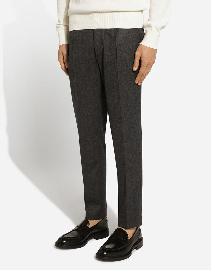 Dolce & Gabbana Pantalón sastre de franela Gris GW13ETFU21Q