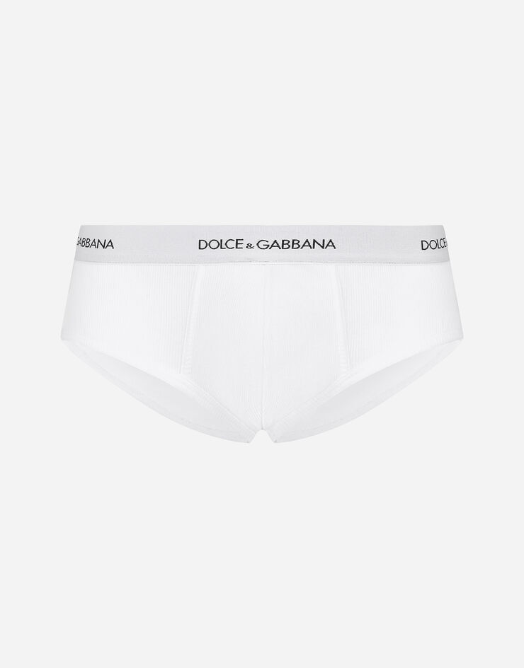 Fine-rib cotton Brando briefs in White for | Dolce&Gabbana®