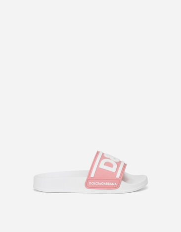 Dolce & Gabbana Rubber sliders with logo print Multicolor DD0320AQ858