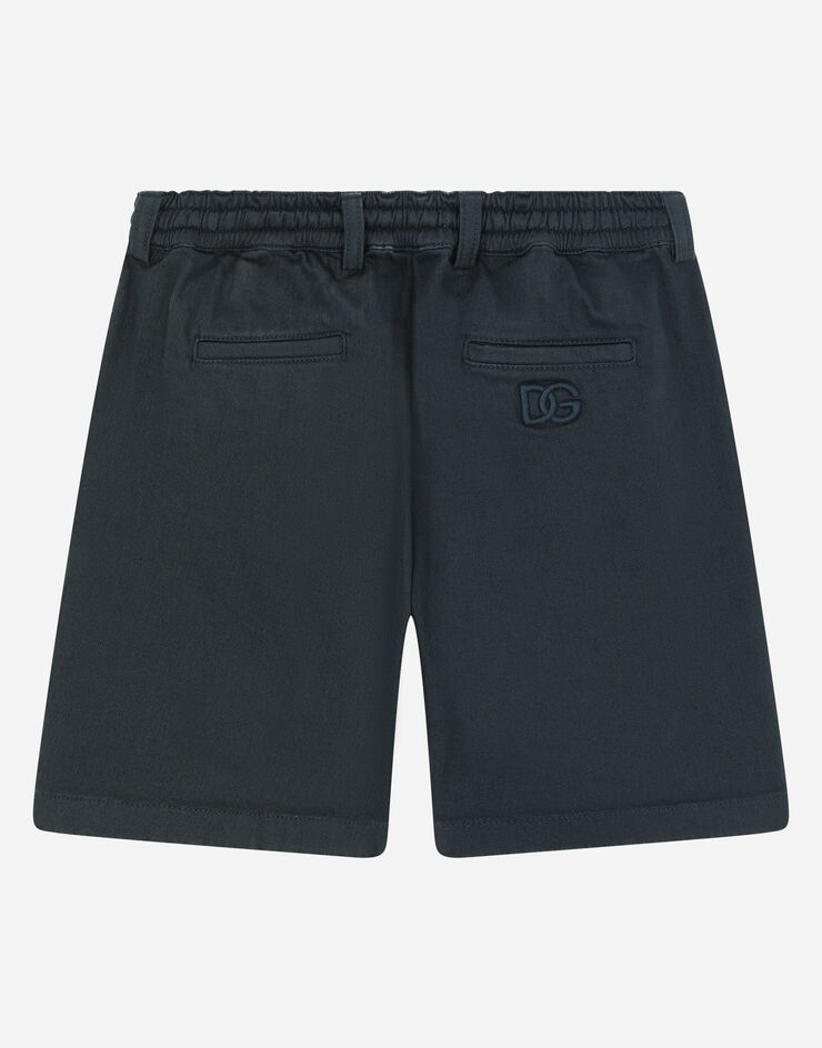 Dolce & Gabbana Garment-dyed drill shorts with drawstring Blu L42Q95LY051