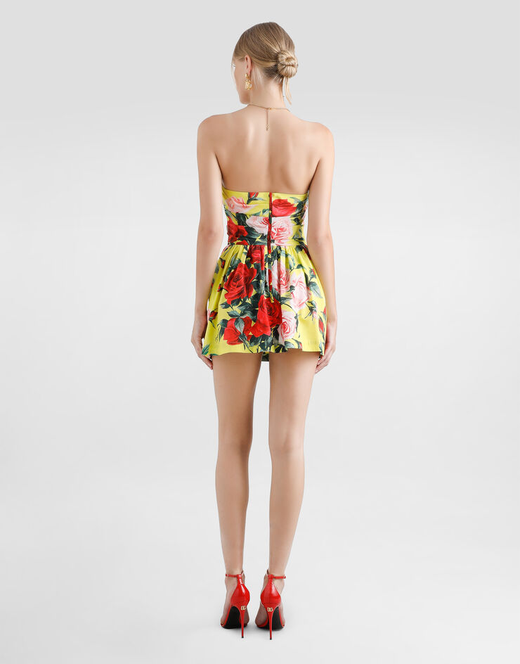 Dolce & Gabbana Cotton calf-length shirt dress with gardenia print Print F6JLETHS5TF