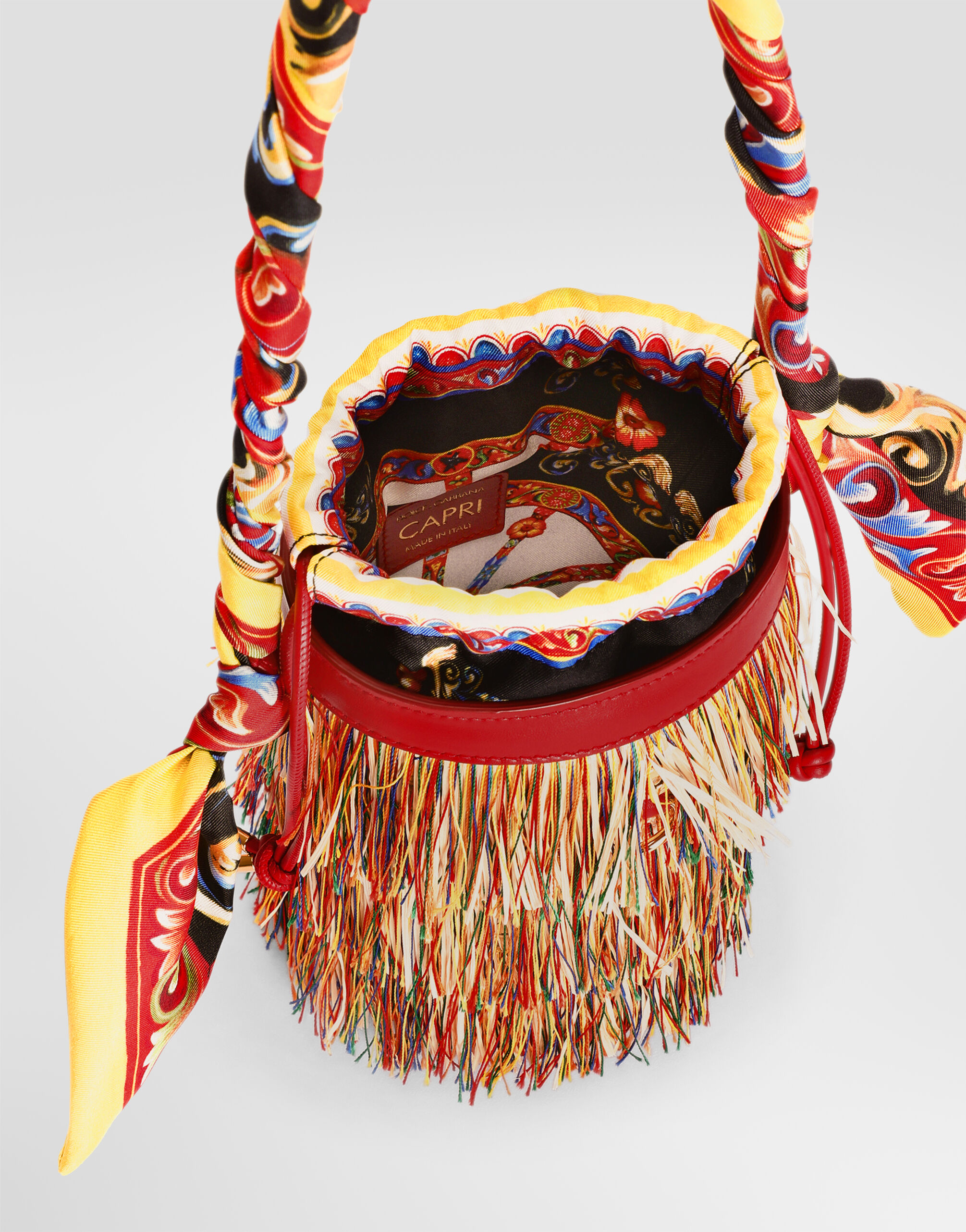 バッグ Capri Round Bucket Bag / Her lip to Raffia Capri bucket bag in Multicolor for Women | Dolce&Gabbana®
