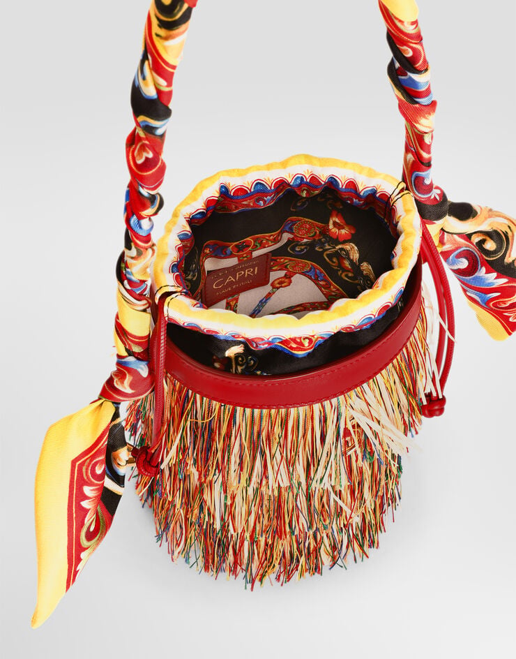 Dolce & Gabbana Raffia Capri bucket bag Multicolor BB7916A0420