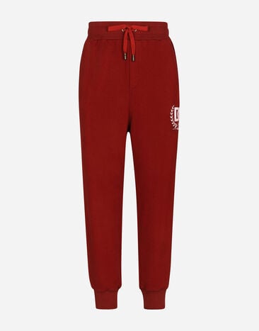 Dolce & Gabbana Jersey jogging pants with DG print Red G9PD2TG7VAS
