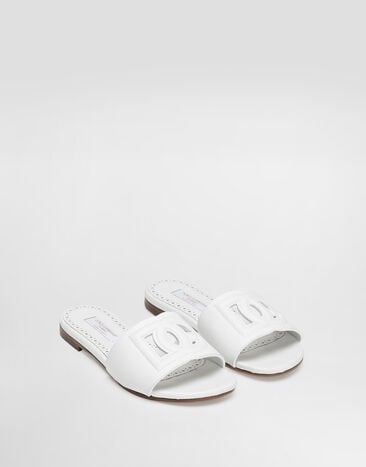 Dolce & Gabbana Chanclas de piel DG Millennials Blanco D11032A1735
