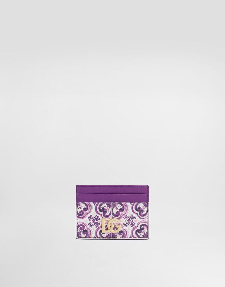 Dolce & Gabbana Majolica-print calfskin card holder Multicolor BI0330AO026