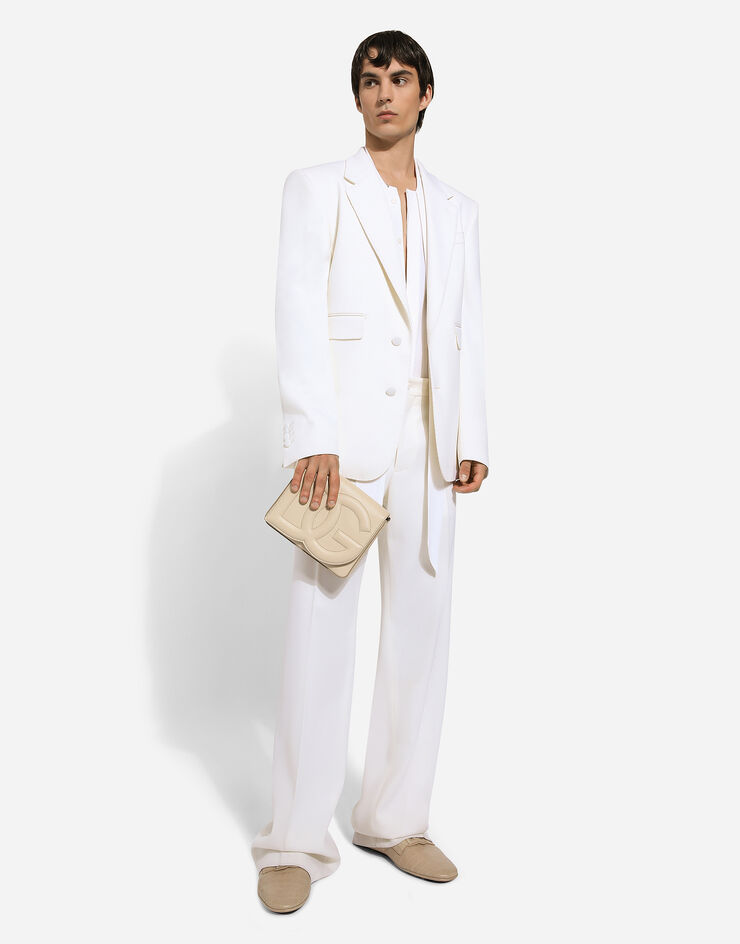 Dolce & Gabbana Camicia in seta crepe de chine con sciarpa Bianco G5LR8TFU1ZC