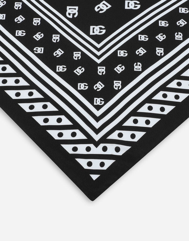 Dolce & Gabbana Twill scarf with all-over DG logo print (90 x 90) Print FN090RGDB7Z