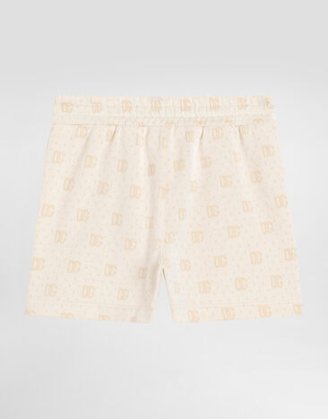 Dolce & Gabbana DG pattern and polka dots jacquard bermuda shorts Multicolor L1JQXDFJ7EA