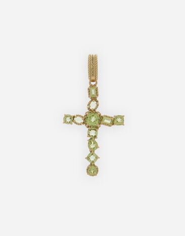 Dolce & Gabbana Anna Charm in yellow gold 18Kt and peridots Gold WANR1GWMIXB