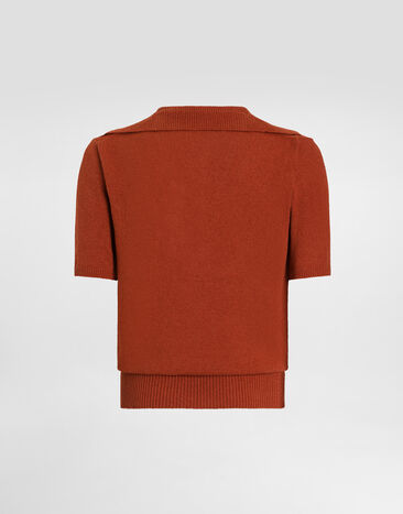 Dolce & Gabbana Smooth knit polo shirt Red GXZBIZJGMGX