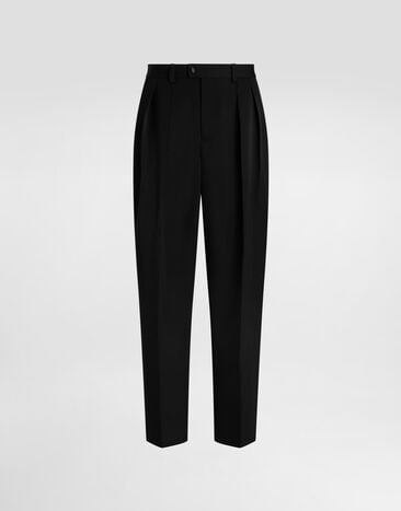Dolce & Gabbana Wool gabardine trousers Black GP16KTFU21E