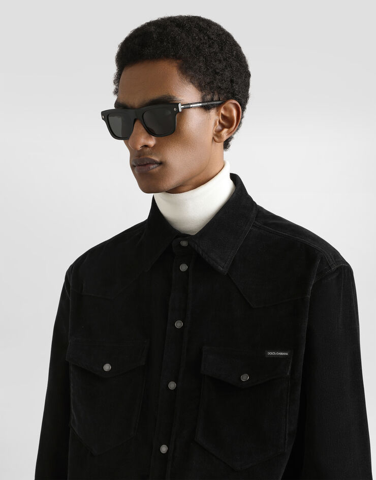 Dolce & Gabbana Fine-wale corduroy shirt Black G5MA1TGJ589