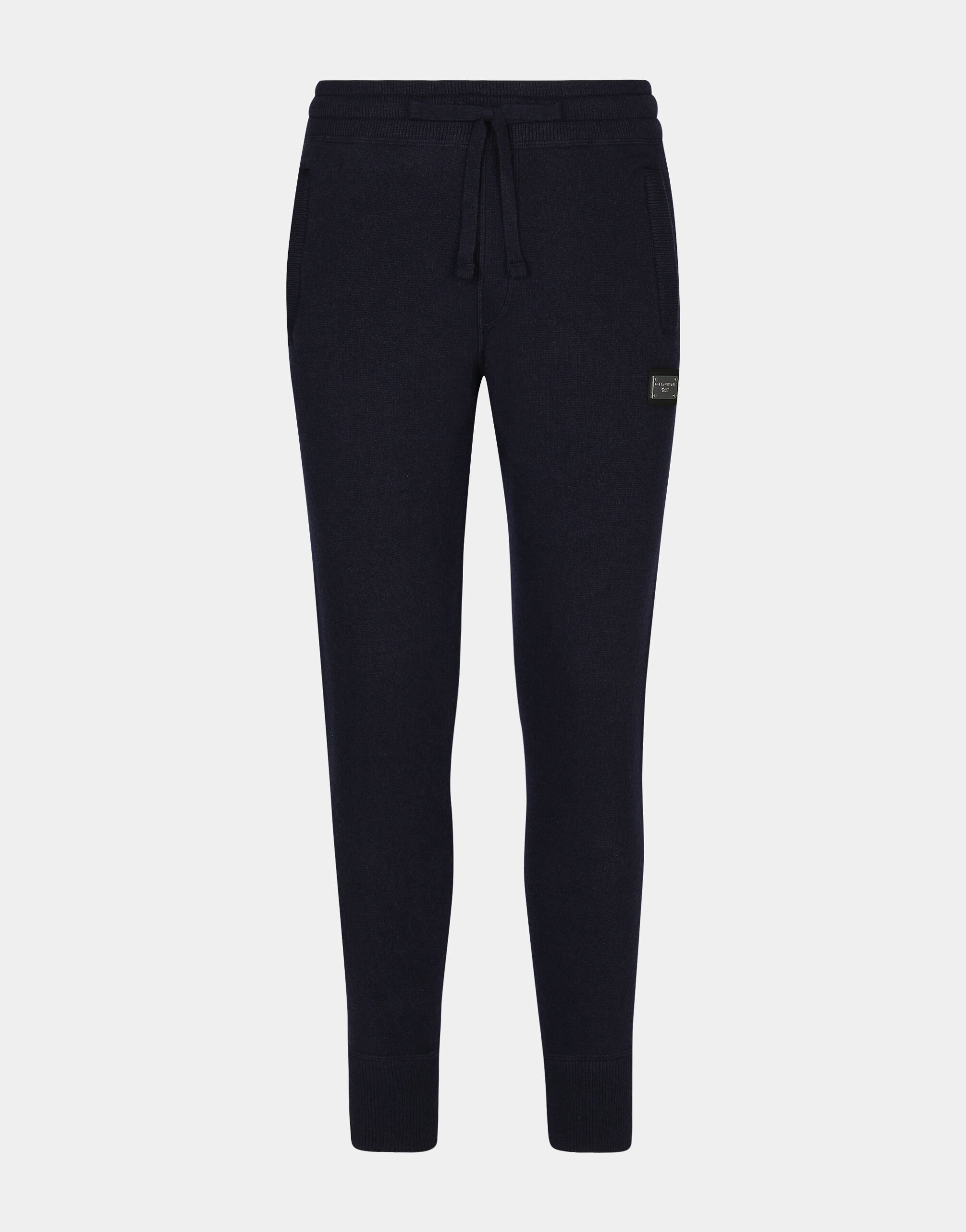 Dolce & Gabbana Wool and cashmere knit jogging pants Grey GXP80TJFMK7