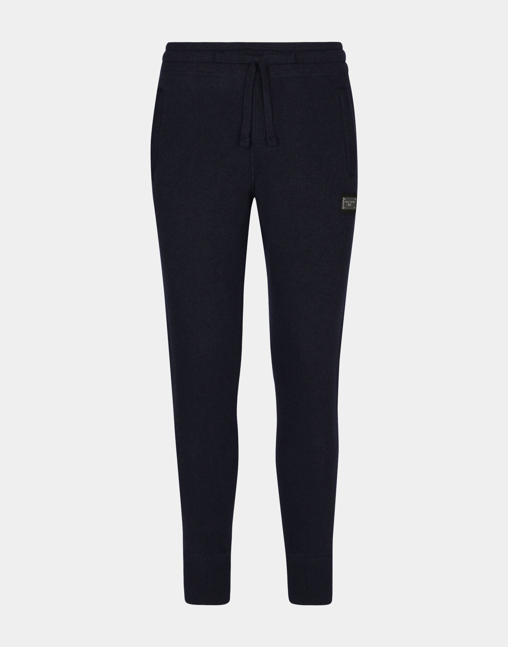 Wool and cashmere knit jogging pants in Blue for Men Dolce Gabbana