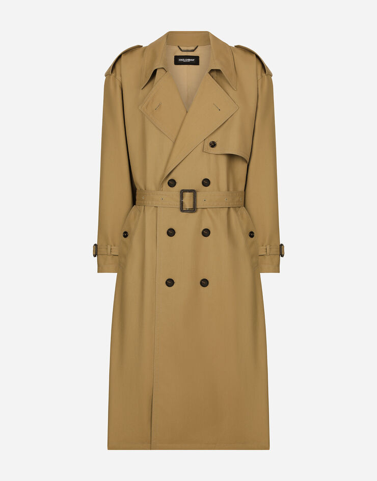 Dolce & Gabbana Trench croisé en coton Beige G042JTFU6WG