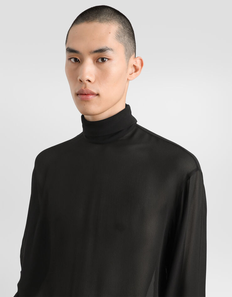 Dolce & Gabbana Silk georgette shirt Dolce & Gabbana Silk georgette shirt Black G8SD9TFU1AR