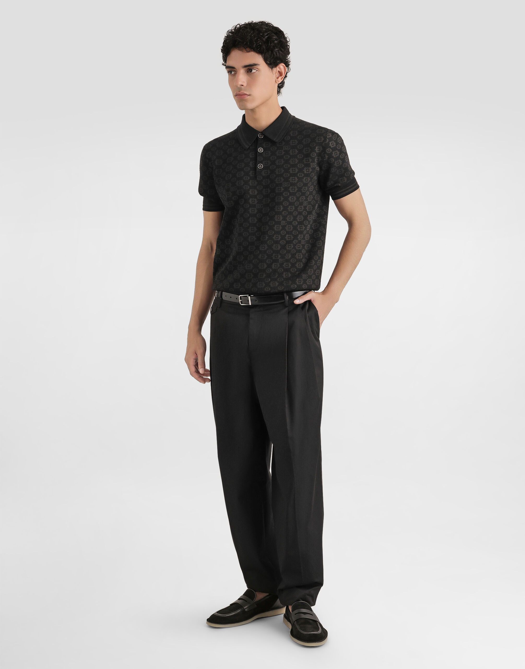Multicolorのメンズ Micro-dot stitch polo shirt | Dolce&Gabbana®