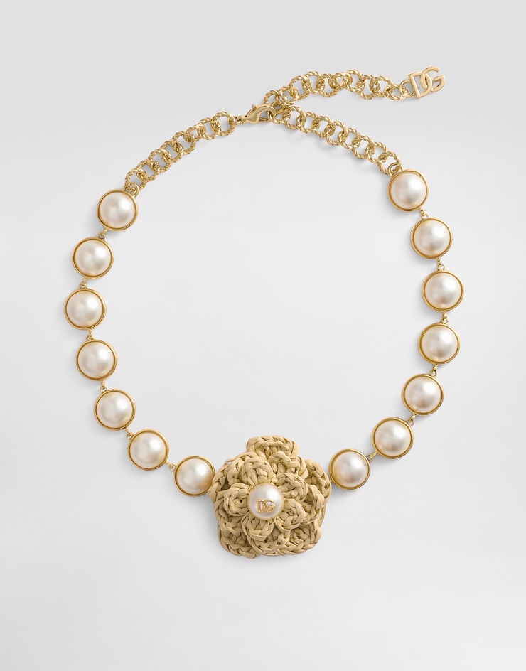 Dolce & Gabbana عقد زهرة ذهبي WNR6R1W1111