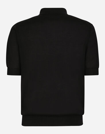 Dolce & Gabbana Extra-fine cashmere polo-shirt Black GX828TJBW1U
