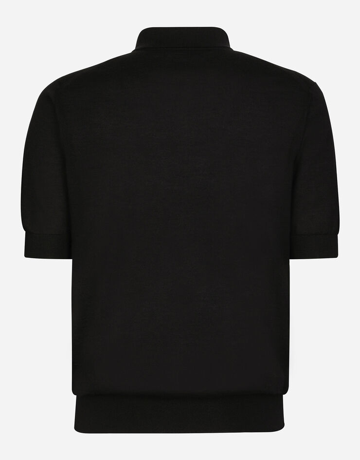Dolce & Gabbana Extra-fine cashmere polo-shirt Black GX828TJBW1U