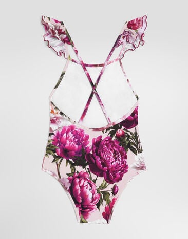 Dolce & Gabbana Peony-print one-piece swimsuit Multicolor L5J886ON0IN