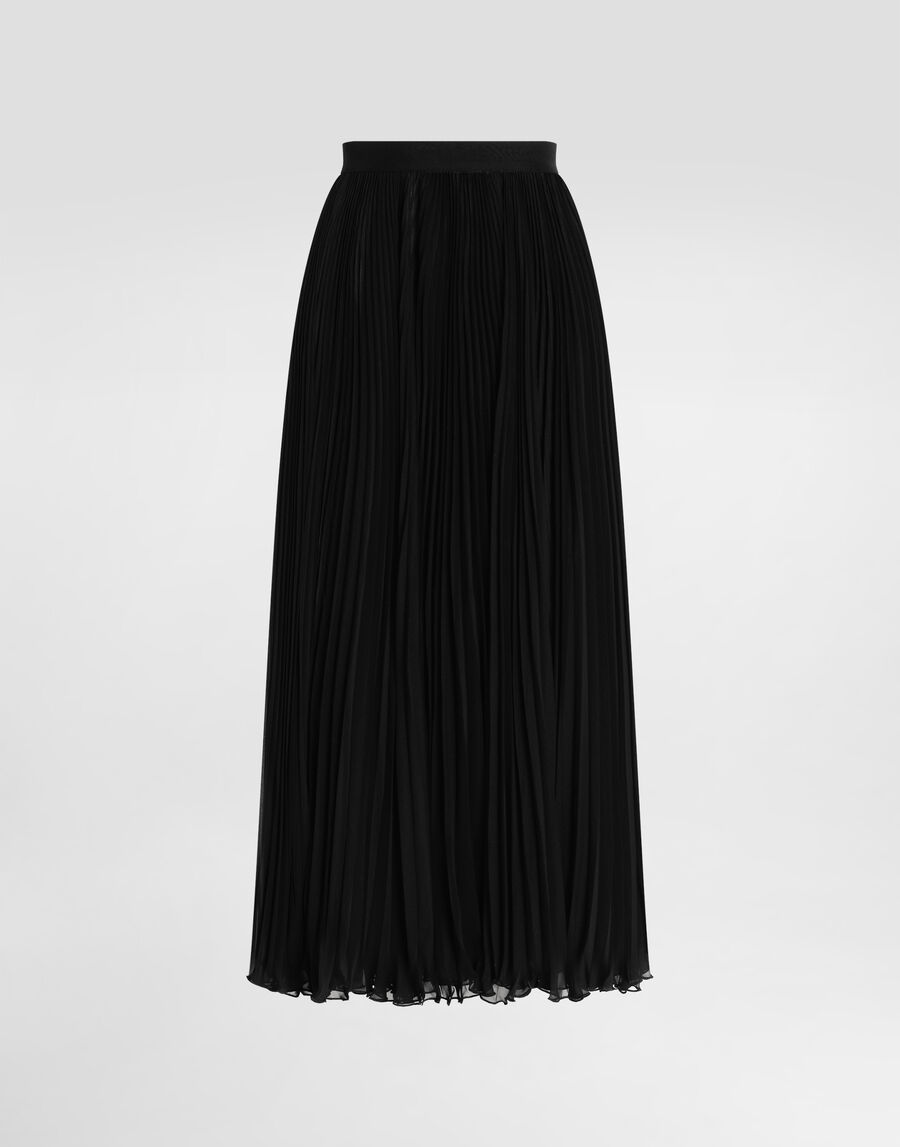 Long pleated chiffon skirt