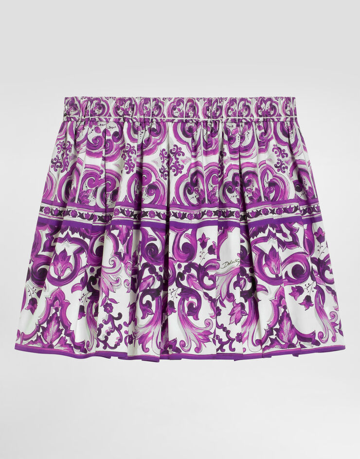 Dolce & Gabbana Majolica-print cotton skirt Multicolor L55I63HH5EN