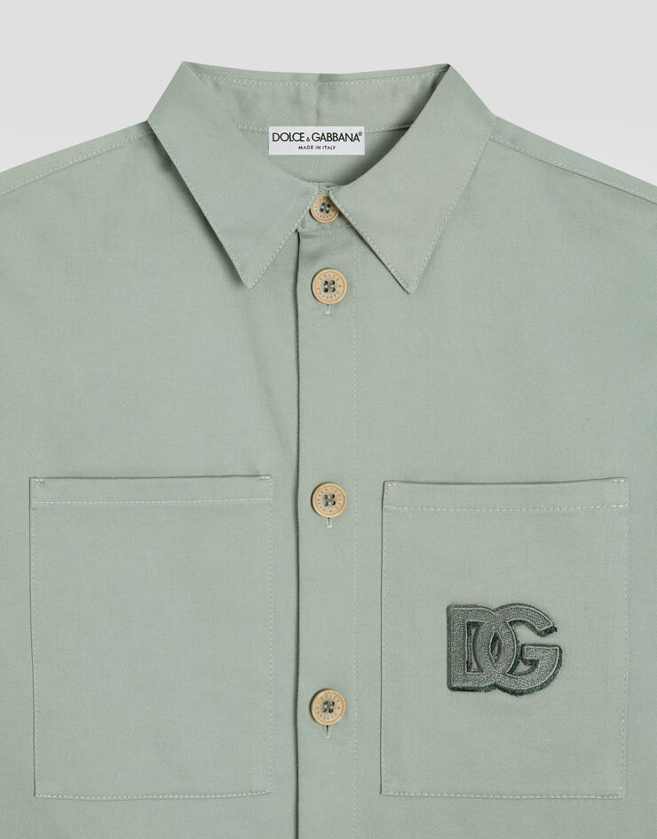 Dolce & Gabbana Cotton sateen shirt Green L44S68FUFKA