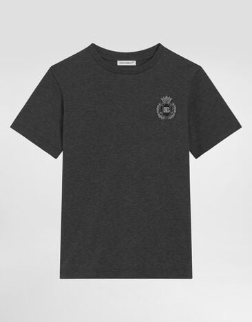 Dolce & Gabbana Jersey t-shirt with heraldic DG patch Grey L4JTHUG7PKP