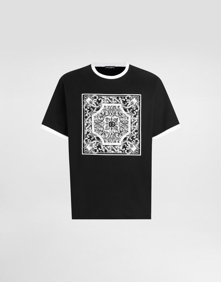 Dolce & Gabbana 刺绣与印花棉质 T 恤 黑 G8ST2ZG7O9T