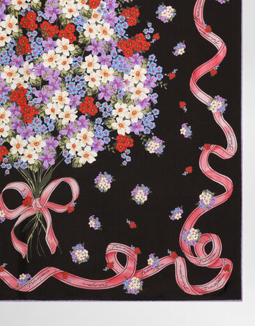 Dolce & Gabbana Small floral-print silk twill scarf 70x70 Multicolor FN092RGDDLI