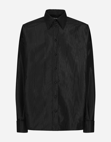 Dolce & Gabbana Super-oversize silk shirt Black G5MG0THUMDJ