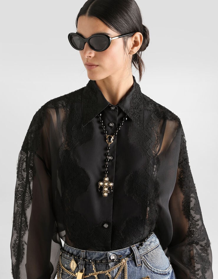 Dolce & Gabbana Camisa en organza Dolce & Gabbana Camisa en organza Black F5U90TFU1BU