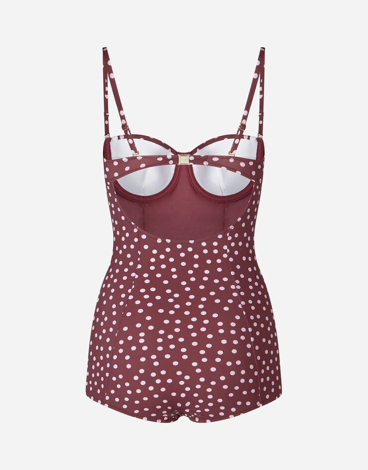 Dolce & Gabbana POLKA-DOT PRINT SWIMSUIT WITH BALCONY NECKLINE Dolce & Gabbana POLKA-DOT PRINT SWIMSUIT WITH BALCONY NECKLINE PINK O9A13JFSG5L
