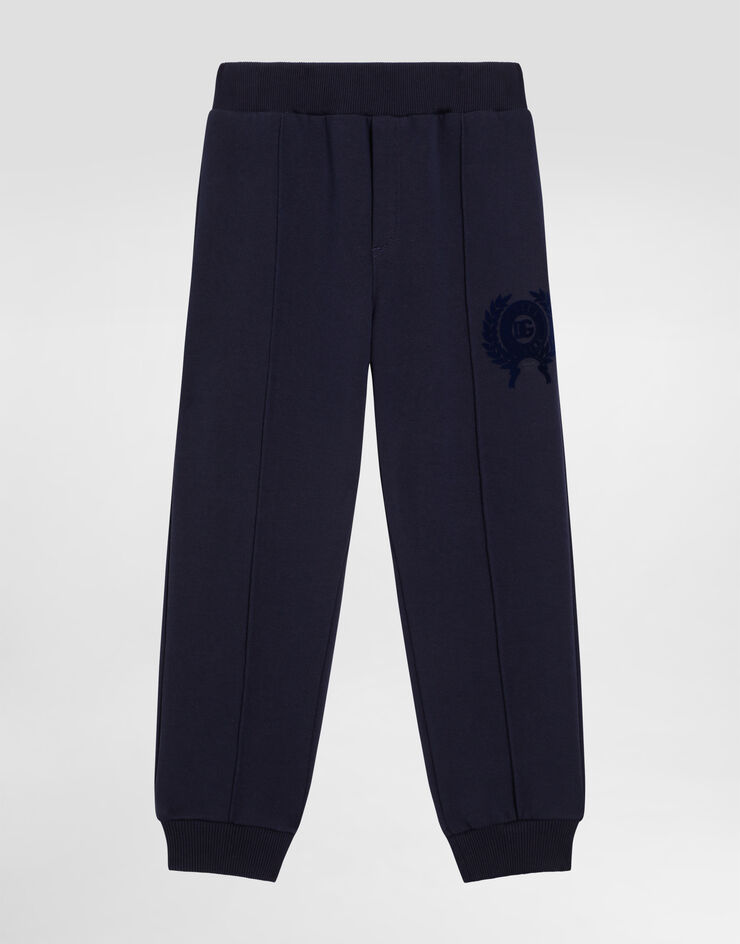 Dolce & Gabbana Jersey trousers with Dolce&Gabbana patch Blue L4JPKTG7PCU