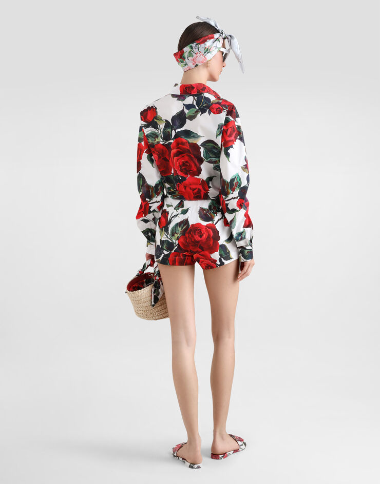 Dolce & Gabbana Shorts de algodón con estampado de rosas Imprima FTC9TTHS5S2