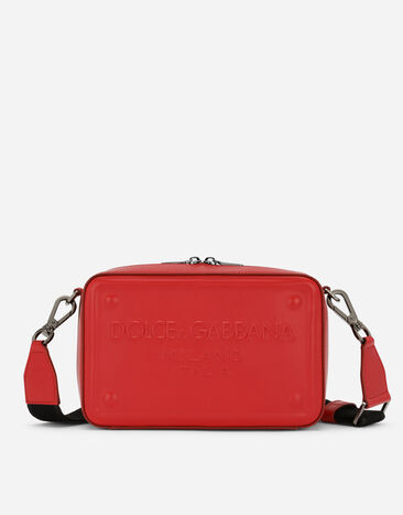 Dolce & Gabbana Calfskin crossbody bag with raised logo White VG4444VP287