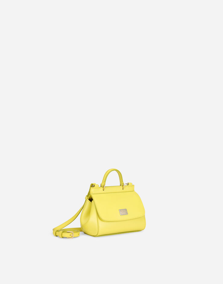 Dolce & Gabbana Sicily mini bag in plain calfskin Yellow EB0003AW576