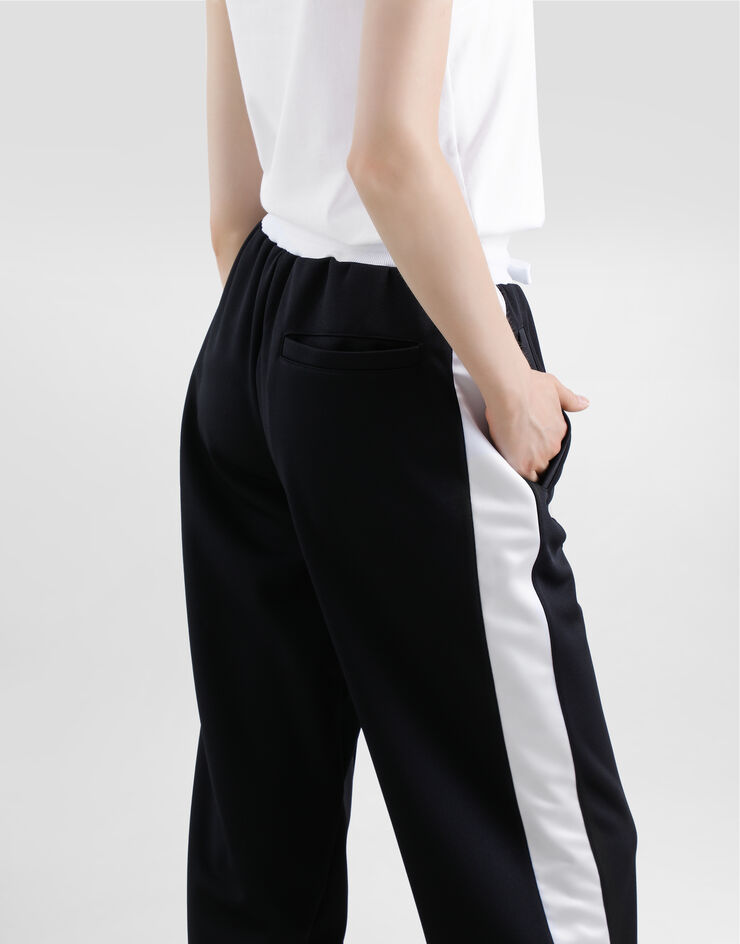 Dolce & Gabbana DG 徽标刺绣三醋酸纤维慢跑裤 黑 FTC94ZGDCX8