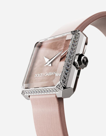 Dolce & Gabbana Sofia Stahl-Uhr mit Diamanten Altrosa WWJC2SXCMDT