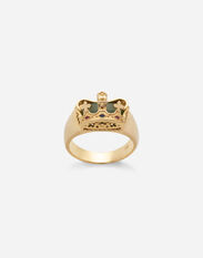 Dolce & Gabbana Crown yellow gold ring with green jade on the inside Gold WRLK1GWIE01