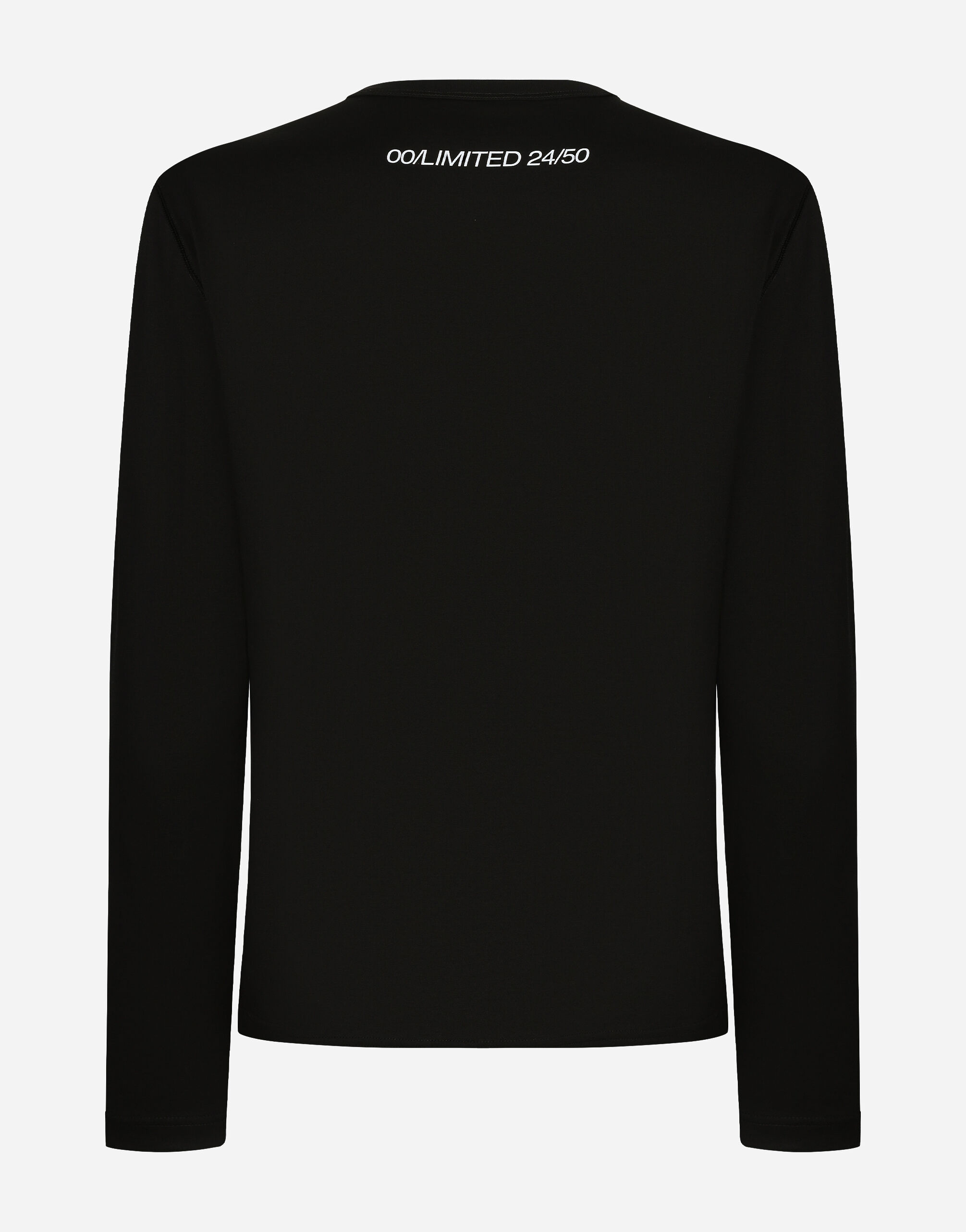 Long sleeved cotton T shirt in Black for Men Dolce Gabbana US
